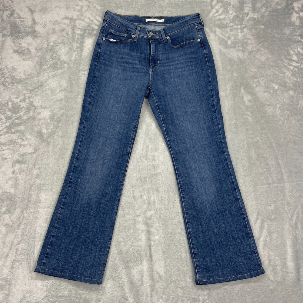 Levi's Jeans Womens 6 (29x27) Blue Denim Whiskered Stretch Classic Bootcut Leg